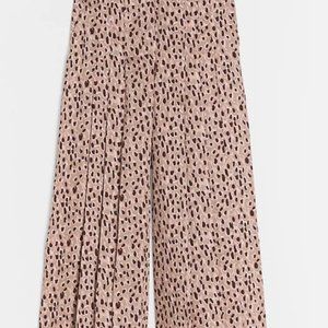 Maeve Isobel Pleated Wide-Leg Pants (L)